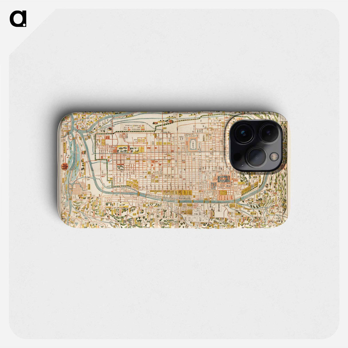 Map of Kyoto - アンティーク地図 Phone Case.