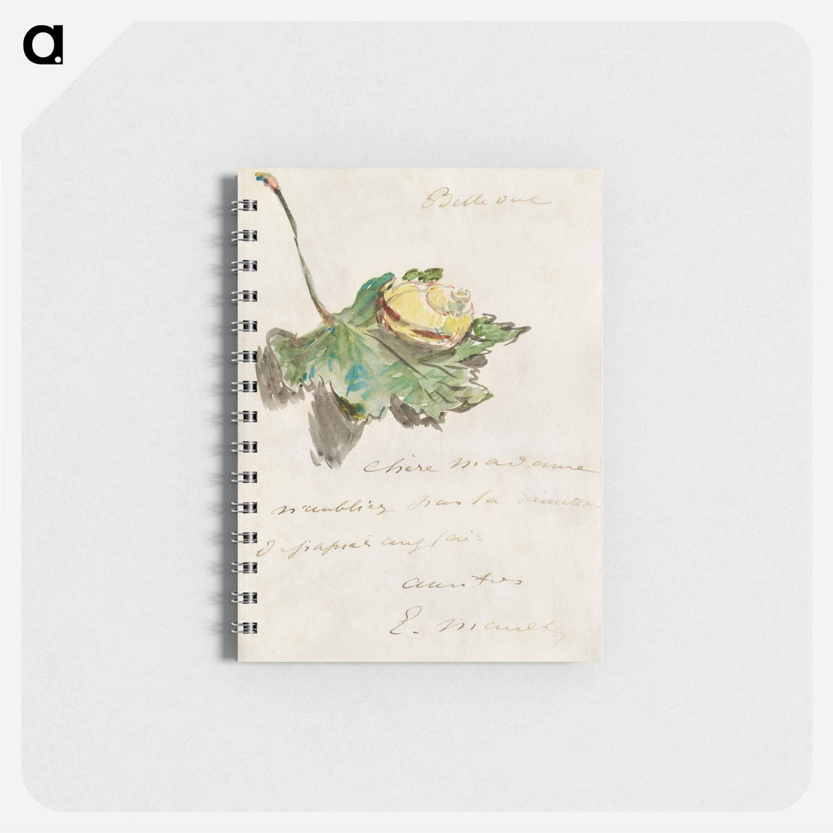 Letter Decorated with a Snail on a Leaf - エドゥアール マネ Memo.
