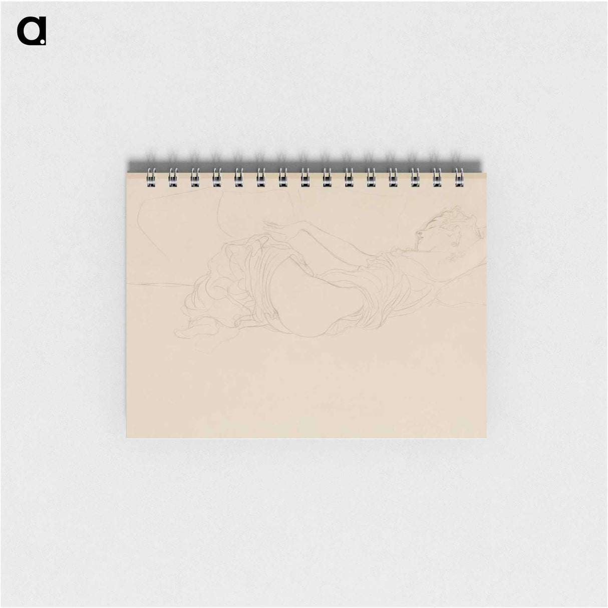 Woman Lying on her Back, Partly Dressed - グスタフ クリムト Memo.