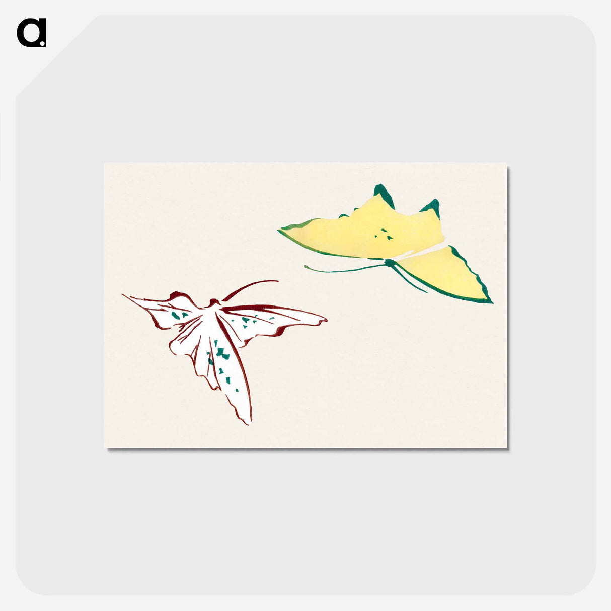 アートポストカード-Abstract butterfly - 神坂 雪佳 Postcard.
