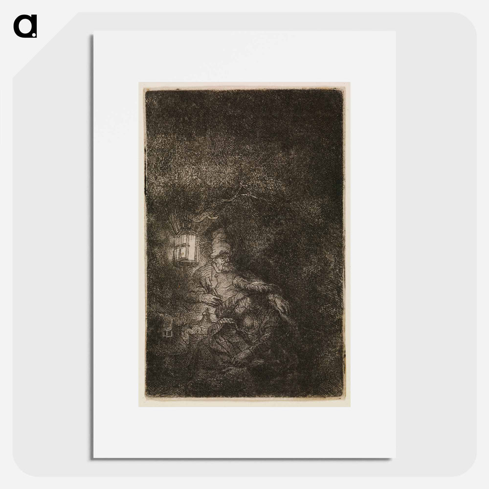The Rest on the Flight - Rembrandt van Rijn Poster.