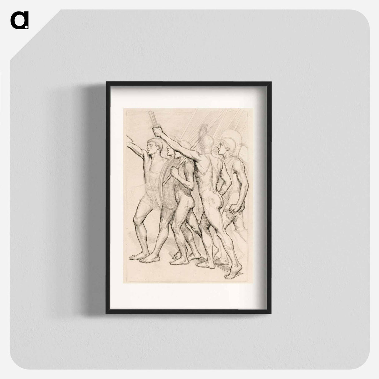 Nude greek soldiers - アルバート エーデルフェルト Poster.