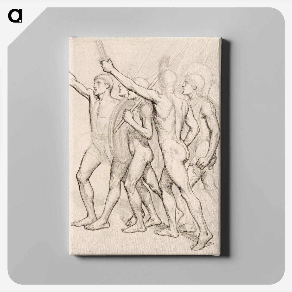 Nude greek soldiers - アルバート エーデルフェルト Canvas.
