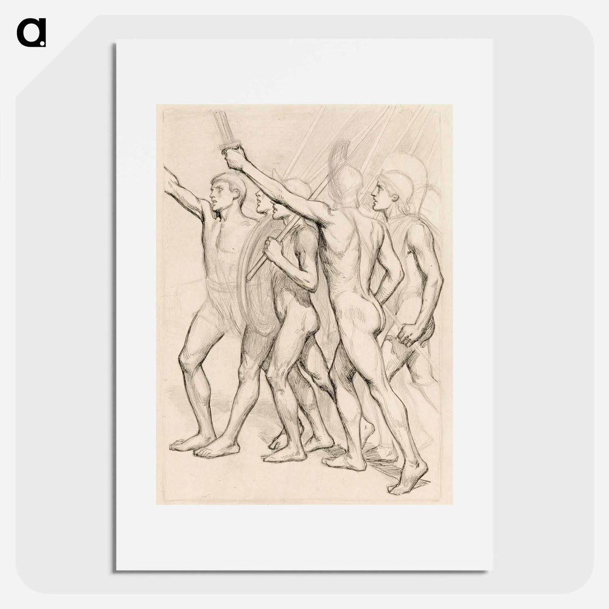 Nude greek soldiers - アルバート エーデルフェルト Poster.