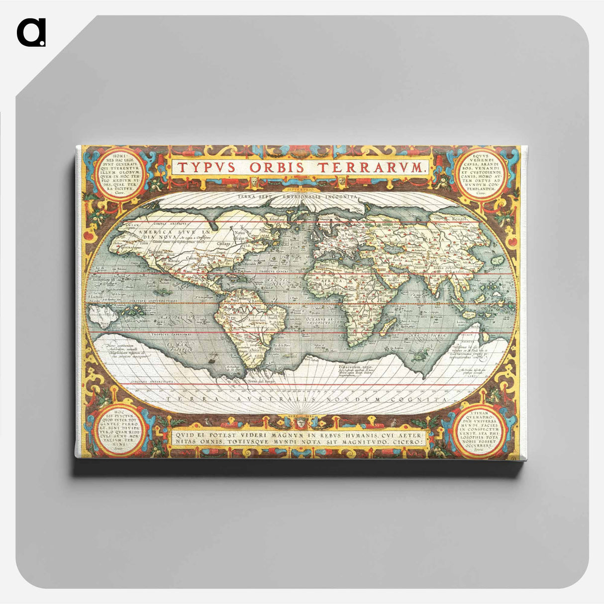 Typus orbis terrarum - アンティーク地図 Canvas.