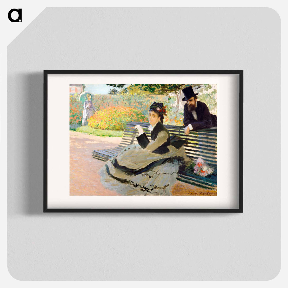 アートポスター-Camille Monet on a Garden Bench - クロード モネ Poster.