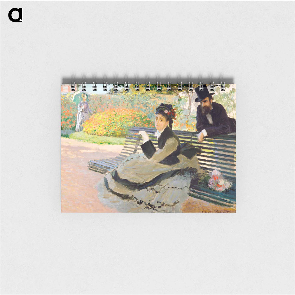 アートメモ帳-Camille Monet on a Garden Bench - クロード モネ Memo.