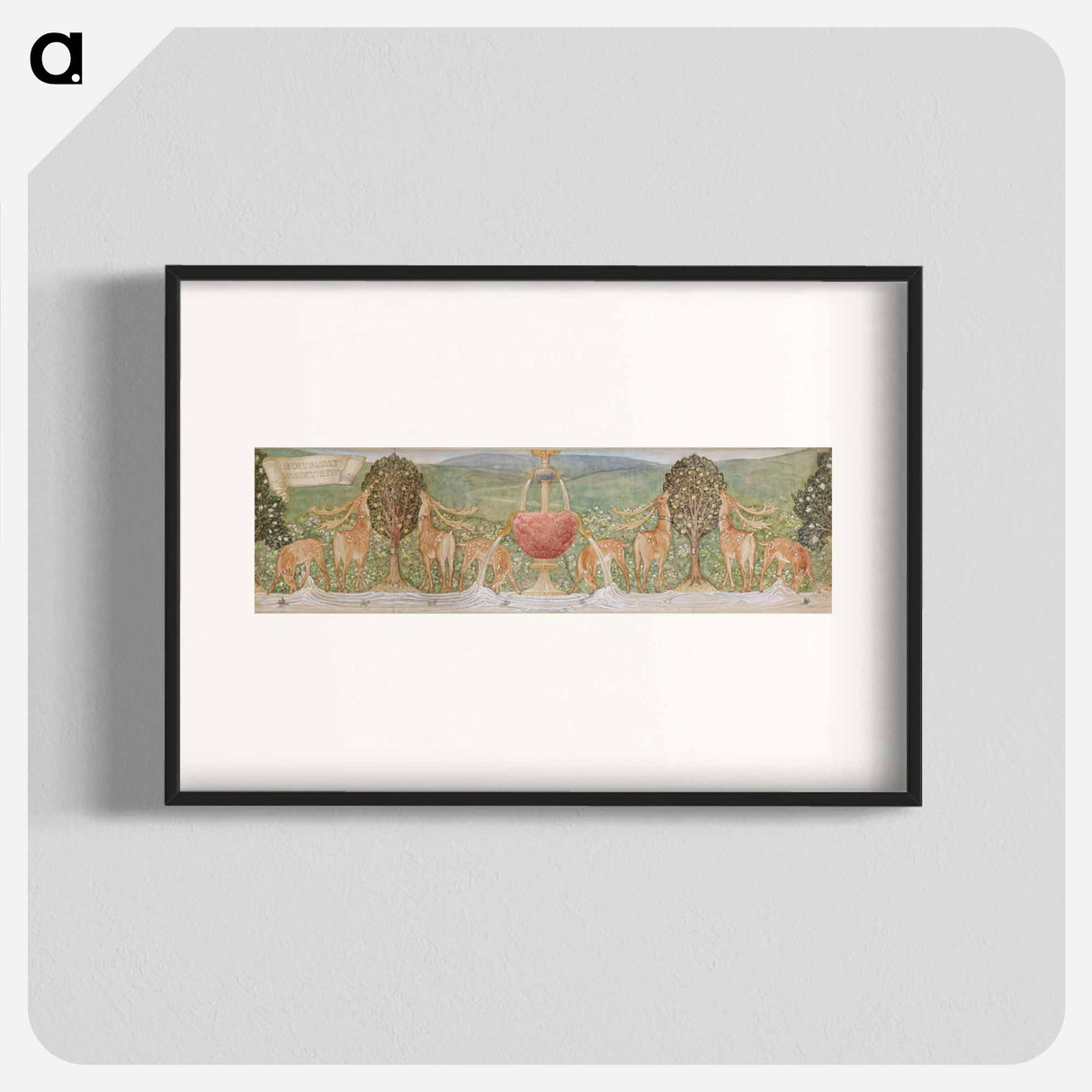 Deer by a Fountain - エドワード バーン ジョーンズ Poster.