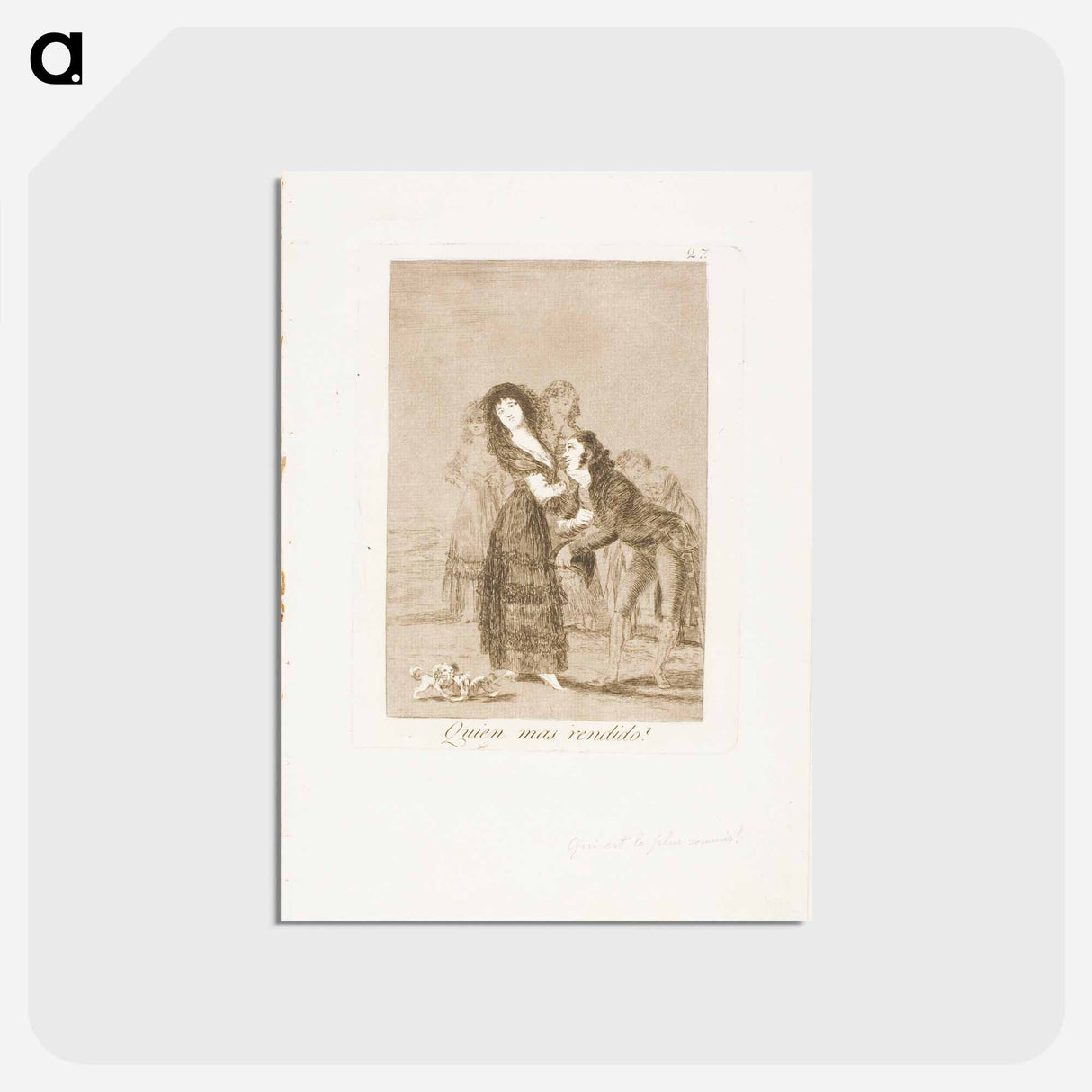 アートポストカード-Which of Them is the More Overcome? - フランシスコ デ ゴヤ Postcard.