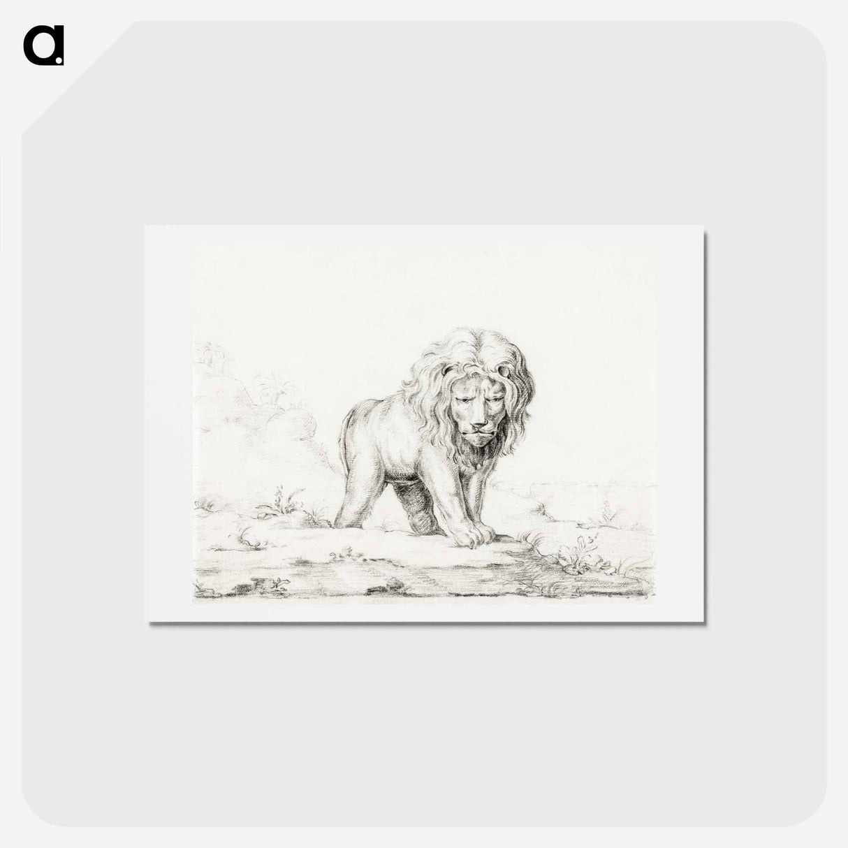 アートポストカード-Lion - ジャン ベルナール Postcard.