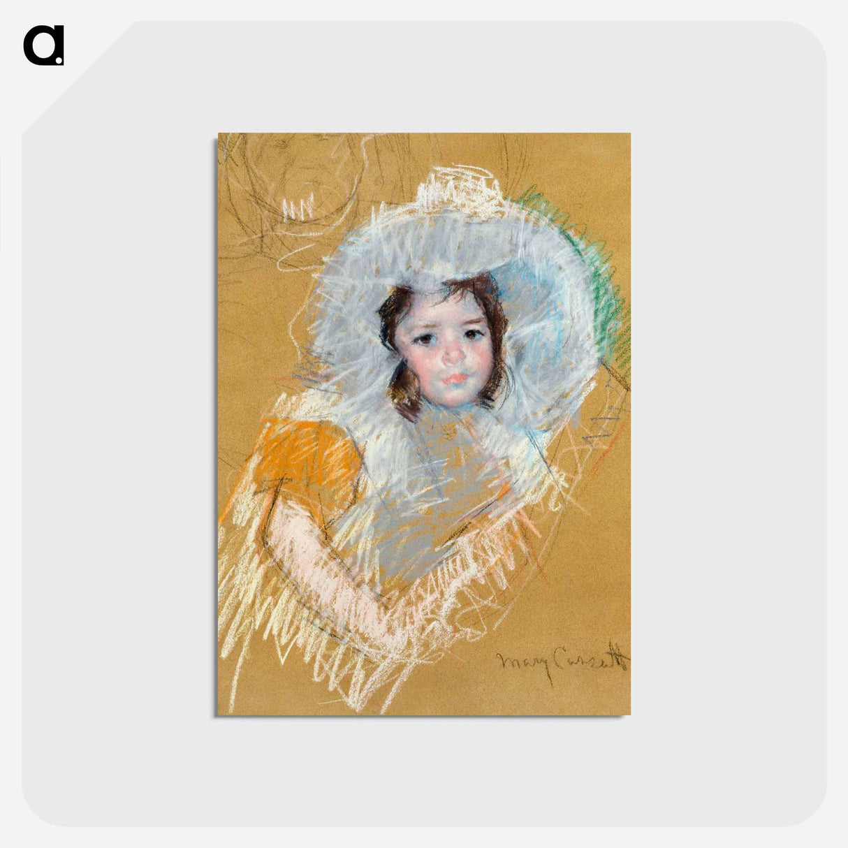 アートポストカード-Buste de fillette - メアリー カサット Postcard.