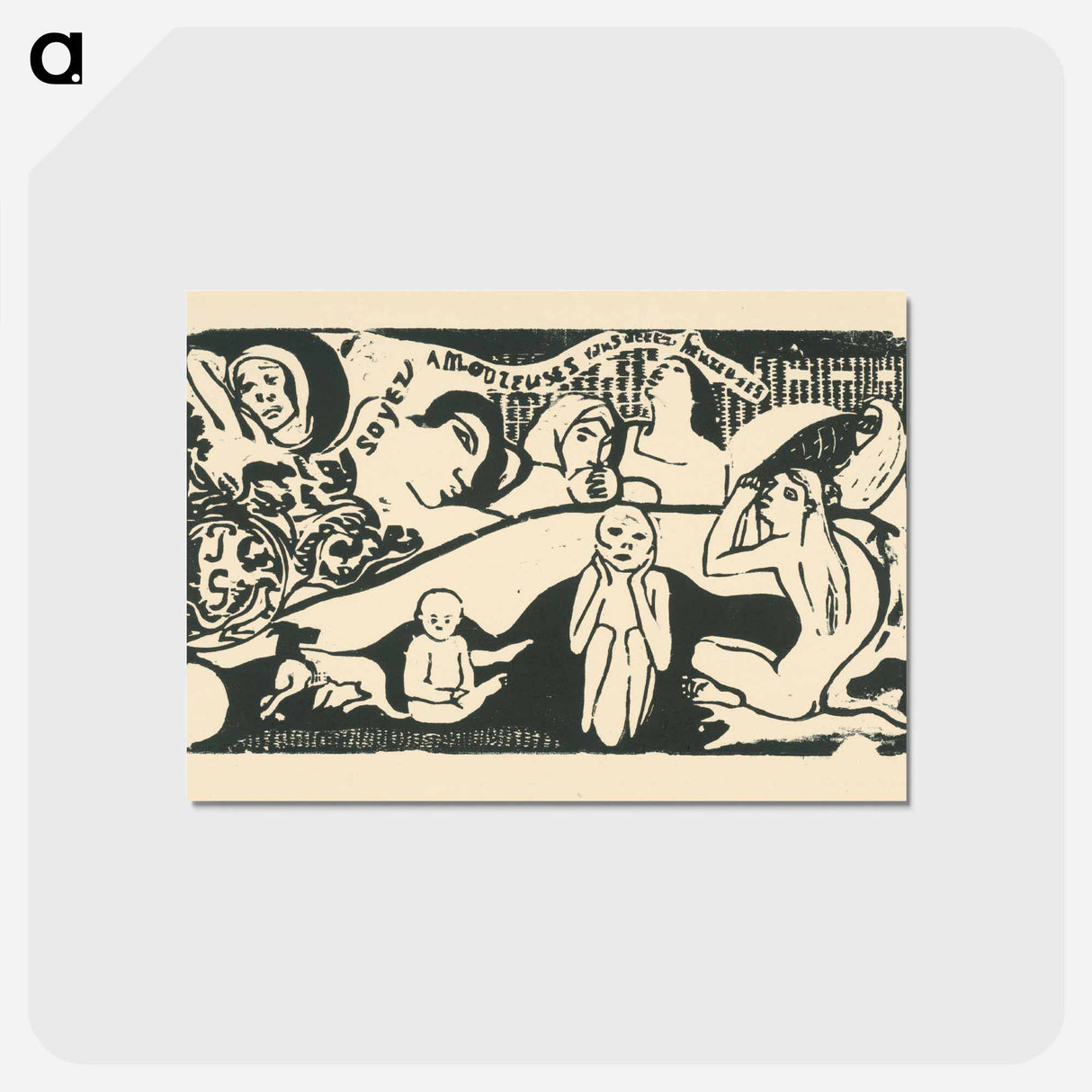 アートポストカード-Soyez amoureuses vous serez heureuses - ポール ゴーギャン Postcard.