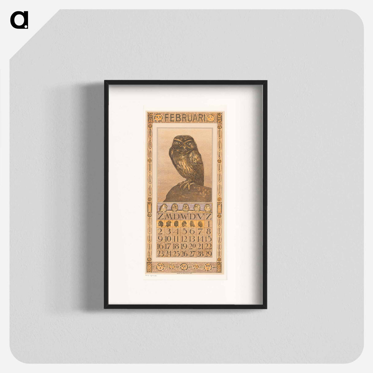 Calendar February meets the uil - Theo van Hoytema Poster.