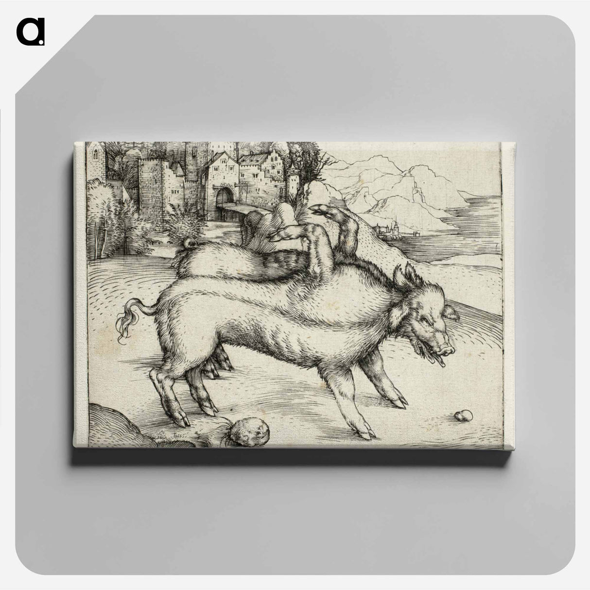 The Monstrous Sow of Landser - アルブレヒト デューラー Canvas.