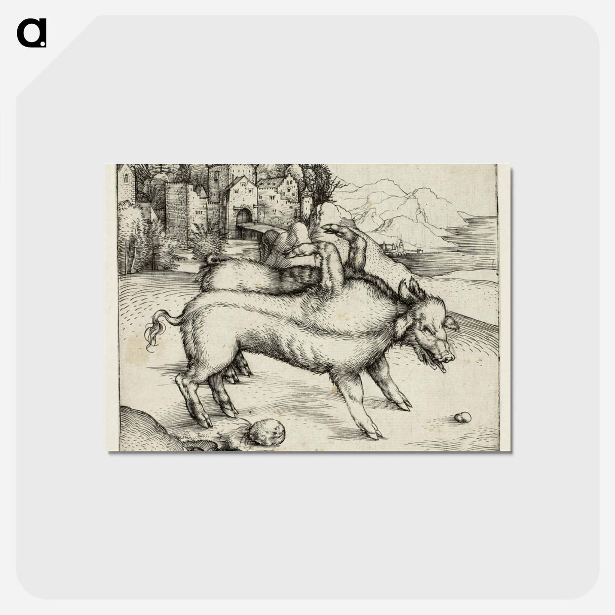 アートポストカード-The Monstrous Sow of Landser - アルブレヒト デューラー Postcard.