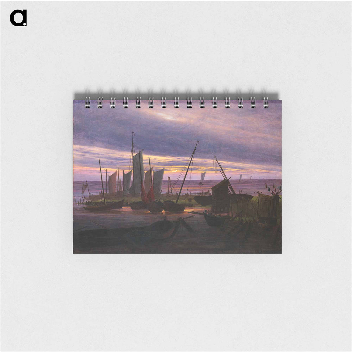 アートメモ帳-Boats in the Harbour at Evening - カスパー ダーヴィト フリードリヒ Memo.