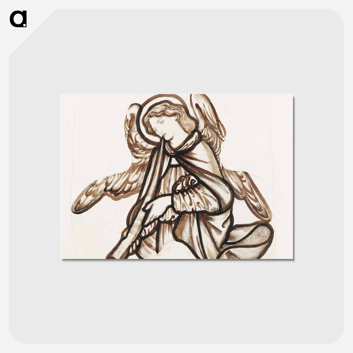 アートポストカード-Angel Playing a Horn - エドワード バーン ジョーンズ Postcard.
