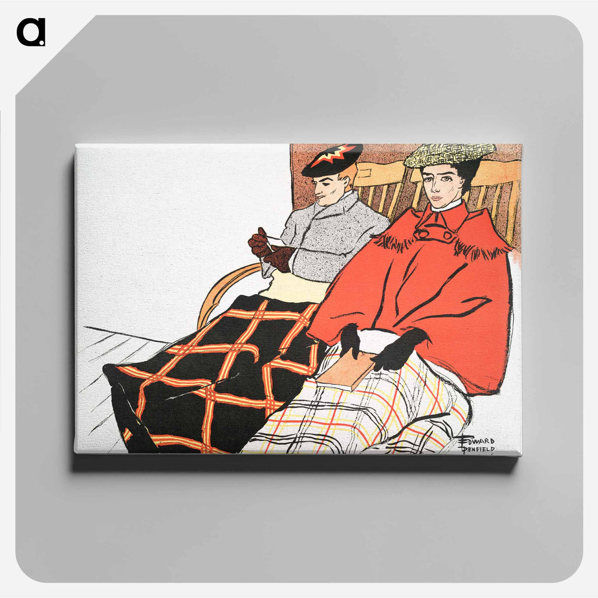 アートパネル-Man and woman sitting together - エドワード ペンフィールド Canvas.