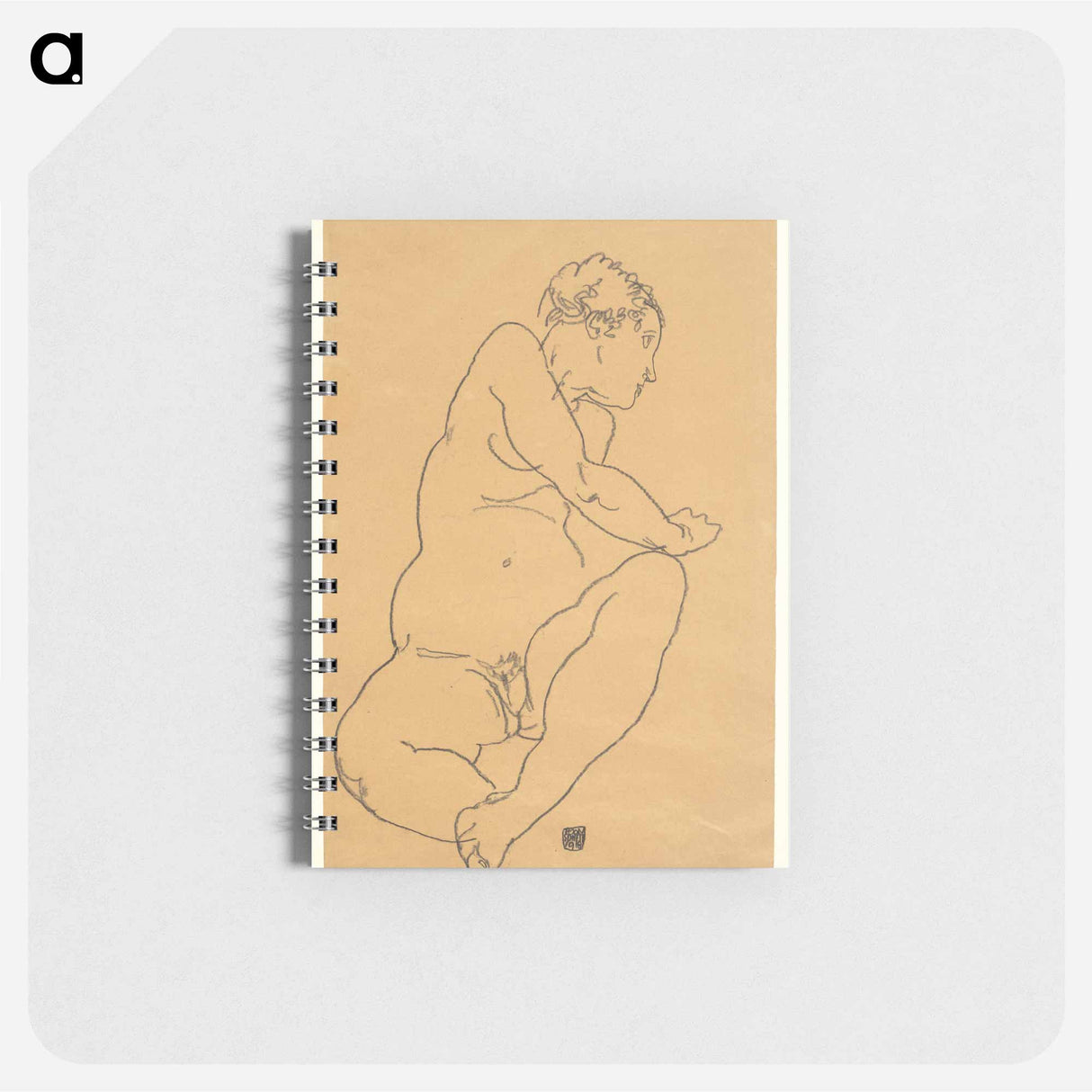 Female Nude Bending to the Left - エゴン シーレ Memo.
