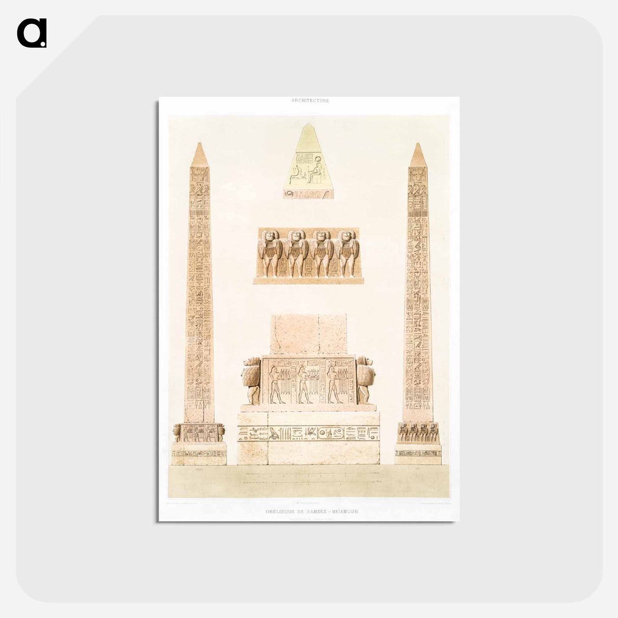 アートポストカード-Obelisk of Ramses - Meïmoun
- エジプト美術史 Postcard.