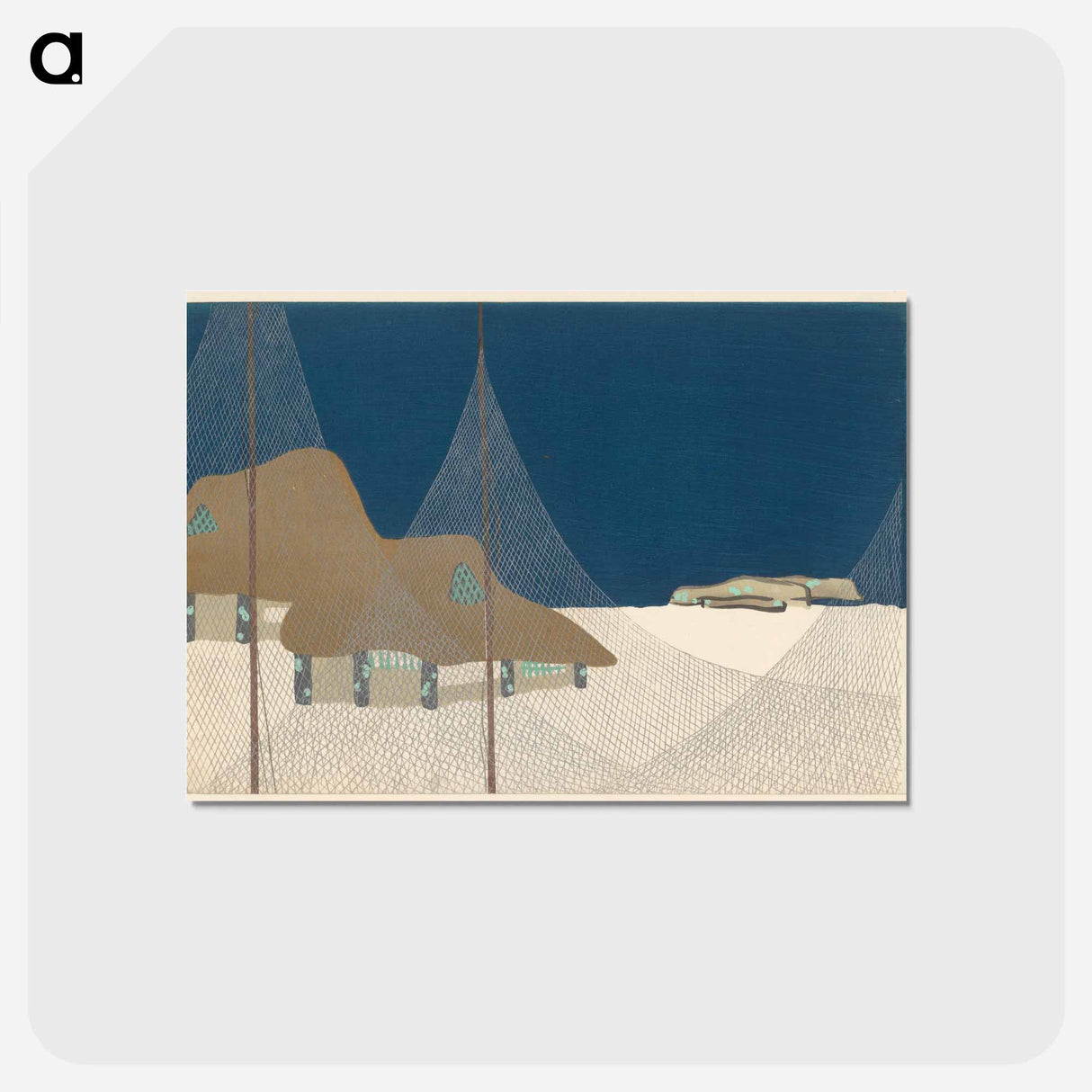 アートポストカード-Japanese Fishing Village - 神坂 雪佳 Postcard.