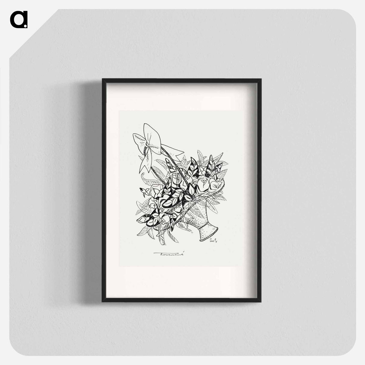 アートポスター-Basket with flowers - レオ ヘステル Poster.