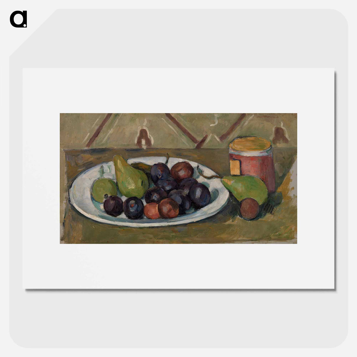 Plate with Fruit and Pot of Preserves - Paul Cezanne Poster.