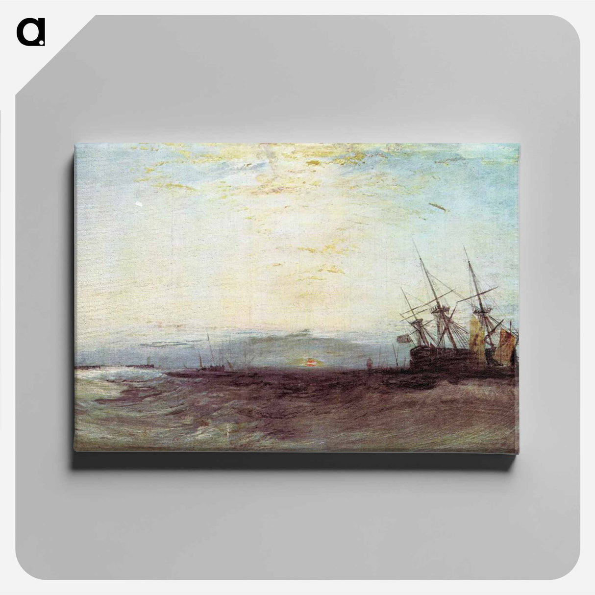 アートパネル-A Ship Aground - ウィリアム ターナー Canvas.