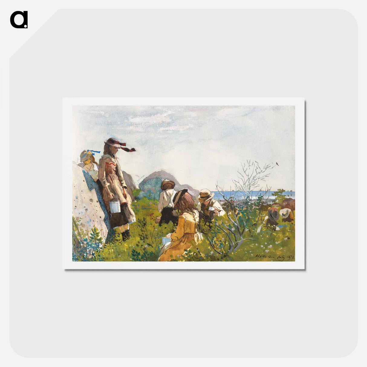 アートポストカード-Berry Pickers - ウィンスロー ホーマー Postcard.