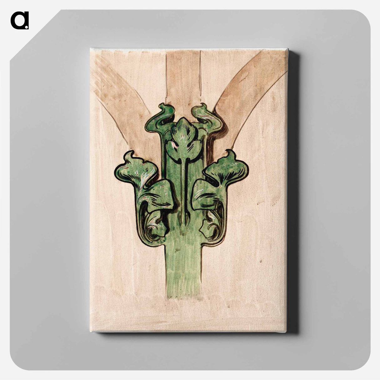 アートパネル-Capital applied to the columns of the facade of the Fouquet boutique - アルフォンス ミュシャ Canvas.