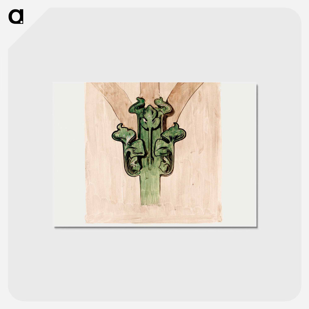 アートポストカード-Capital applied to the columns of the facade of the Fouquet boutique - アルフォンス ミュシャ Postcard.
