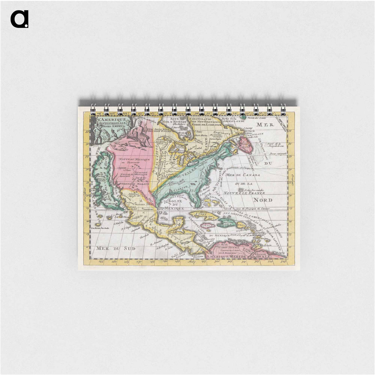 Kaart van Noord-Amerika - アンティーク地図 Memo.