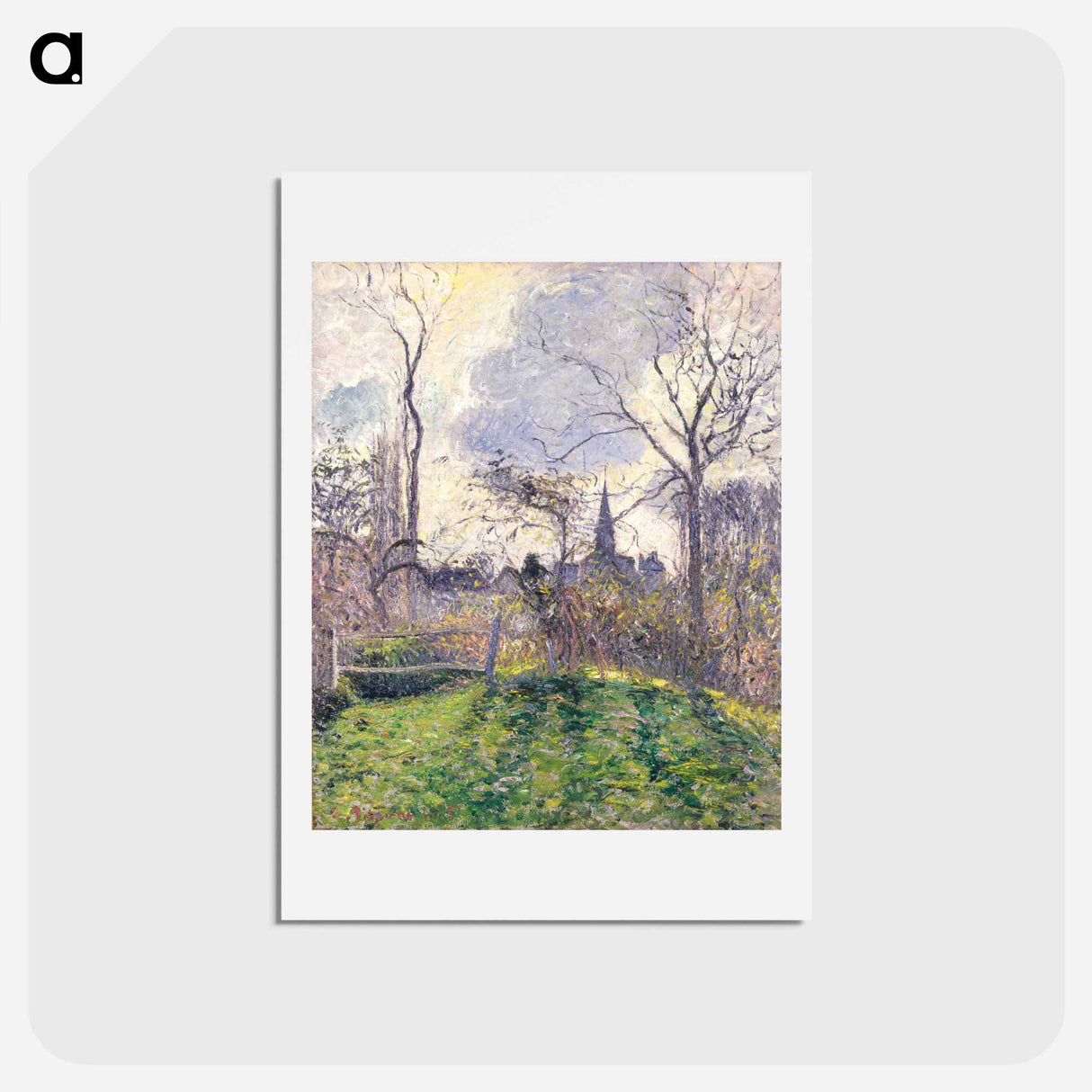 アートポストカード-The Bell Tower of Bazincourt - カミーユ ピサロ Postcard.