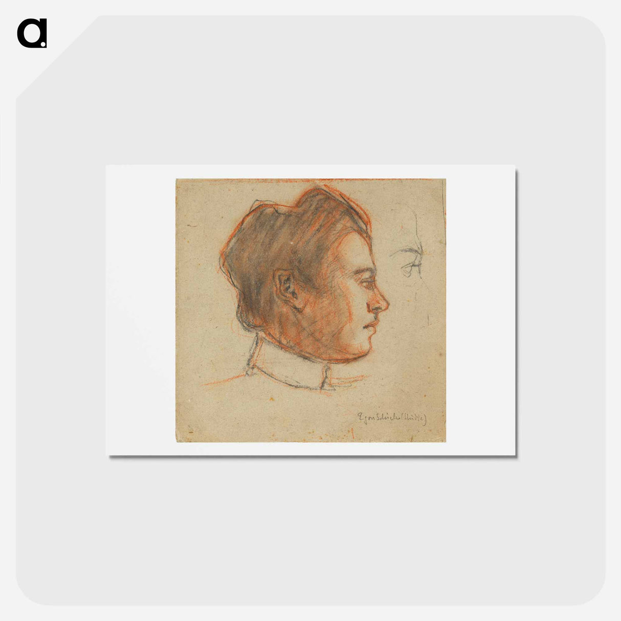 アートポストカード-Český Krumlov relative of the artist by Egon Schiele - エゴン シーレ Postcard.