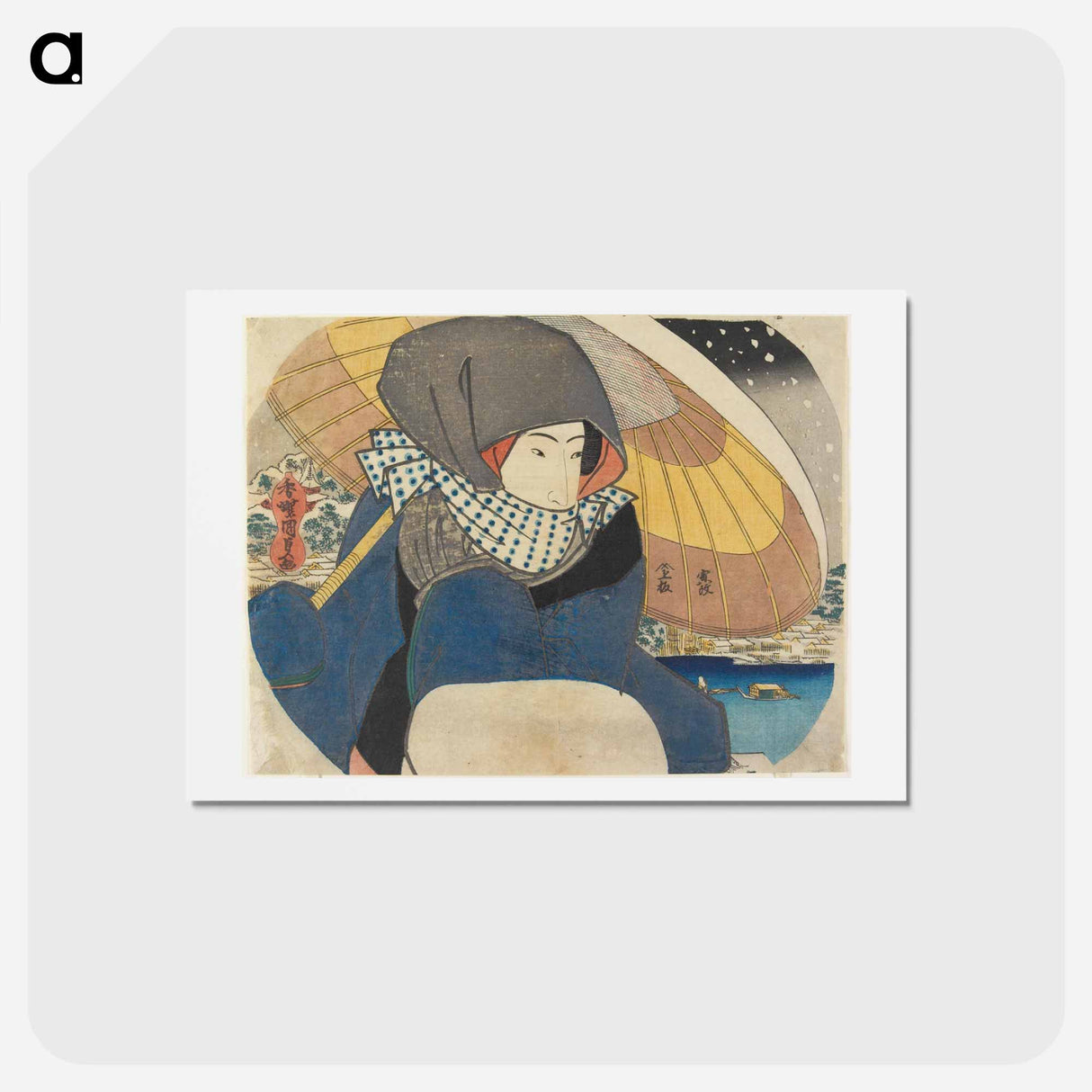 アートポストカード-Woman with Umbrella in Snow
- 歌川 国貞 Postcard.