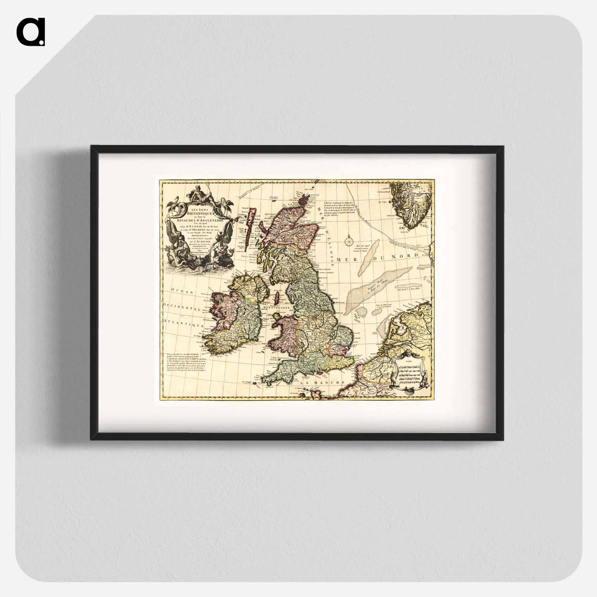 Les Isles Britanniques - アンティーク地図 Poster.