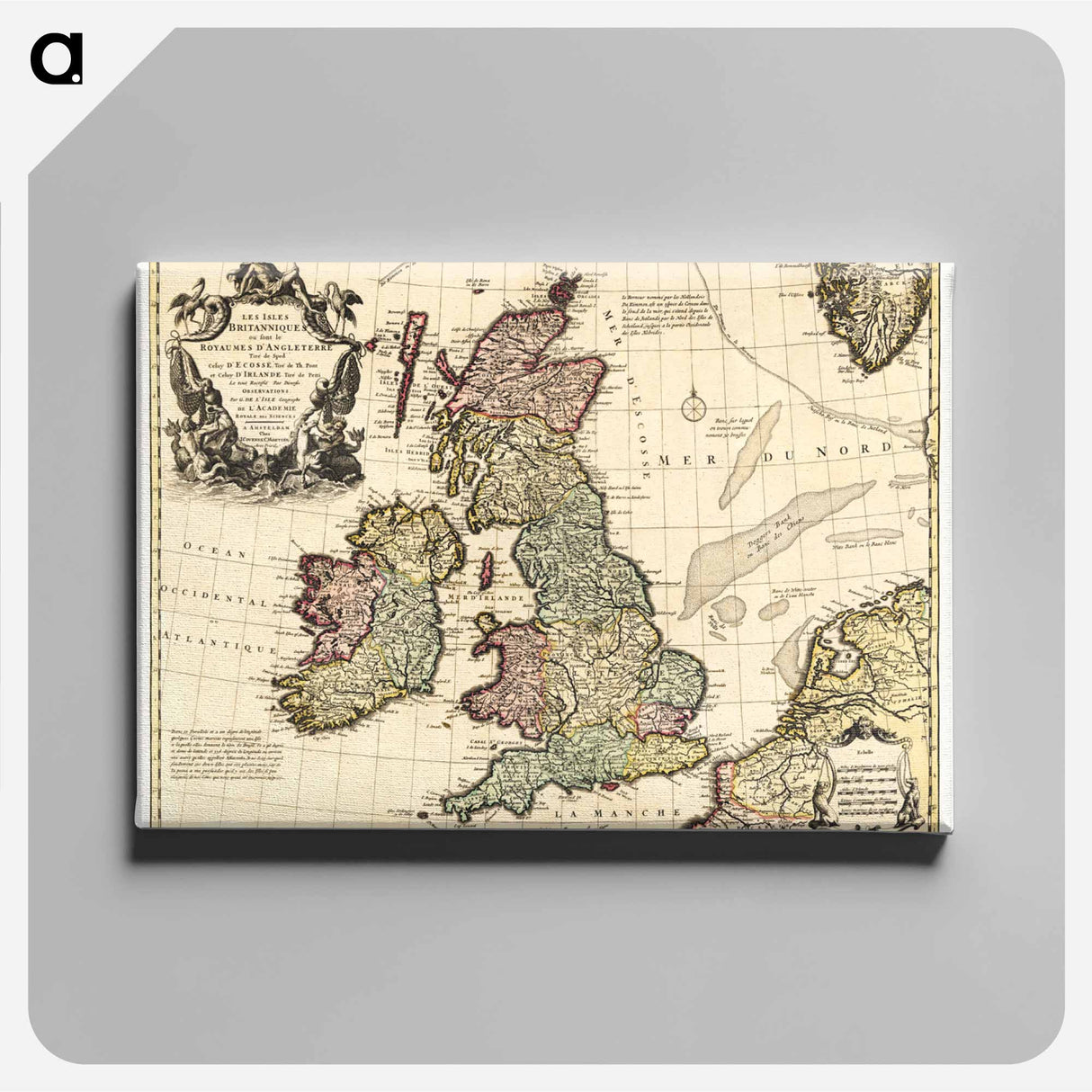 Les Isles Britanniques - アンティーク地図 Canvas.