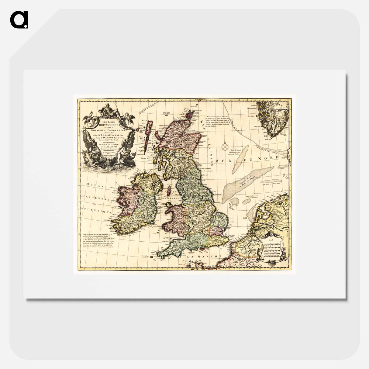 Les Isles Britanniques - アンティーク地図 Poster.