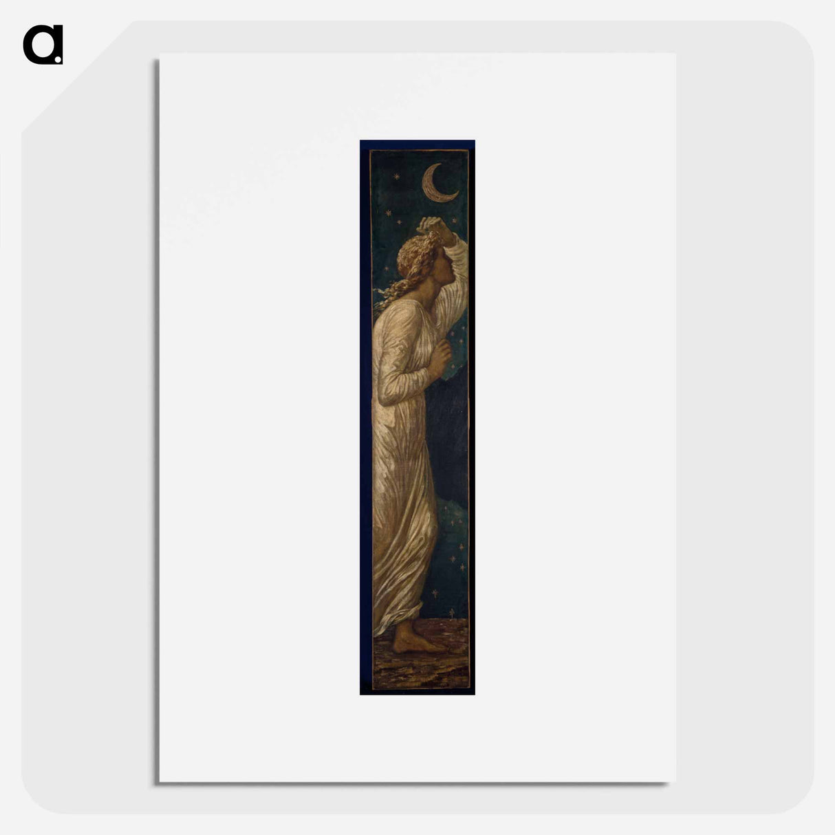 Cupid and Psyche - Palace Green Murals - Psyche gazes in despair at Cupid flying away into the Night - エドワード バーン ジョーンズ Poster.