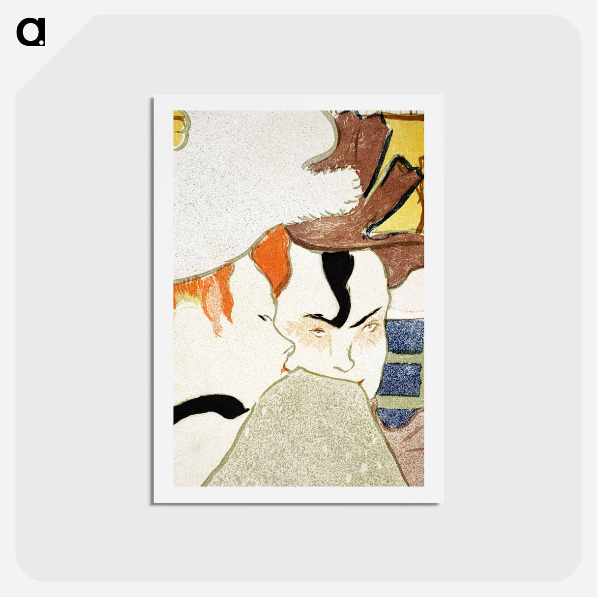 アートポストカード-L' Anglais au Moulin Rouge - アンリ ド トゥールーズ ロートレック Postcard.