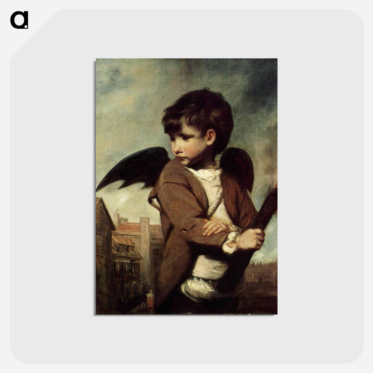 アートポストカード-Cupid as a Link Boy - ジョシュア レノルズ Postcard.