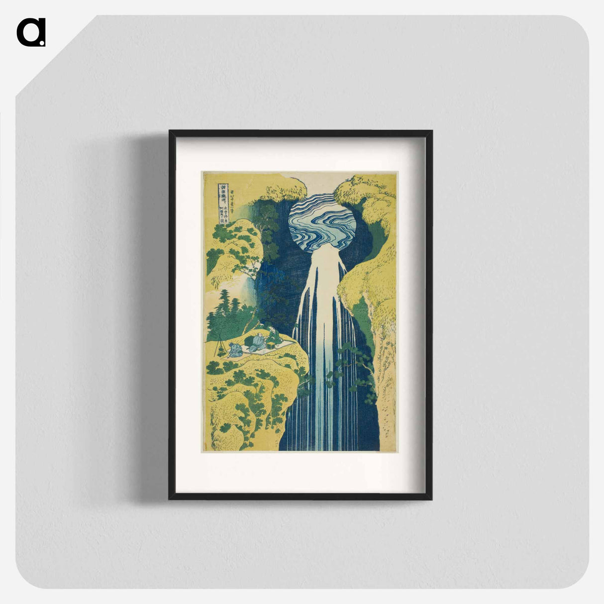 The waterfall of Amida behind the Kiso Road - 葛飾 北斎 Poster.