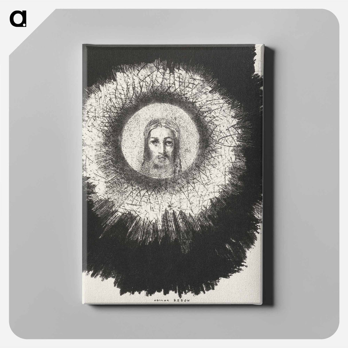 アートパネル-And the Face of Christ Shone in the Disk of the Sun - オディロン ルドン Canvas.