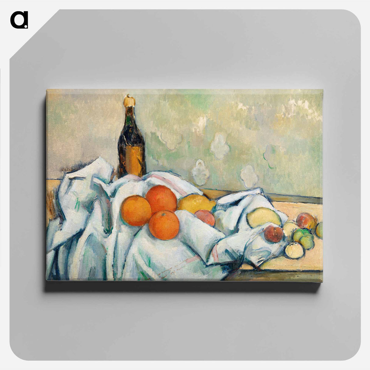 アートパネル-Bottle and Fruits - ポール セザンヌ Canvas.