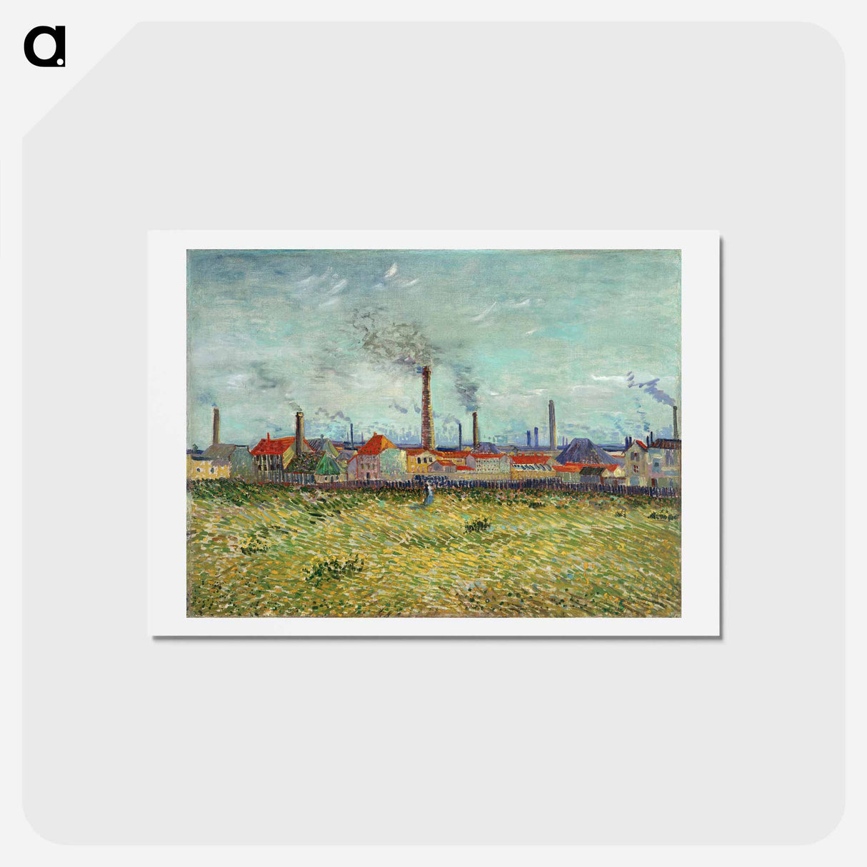 アートポストカード-Factories at Clichy - フィンセント ファン ゴッホ Postcard.
