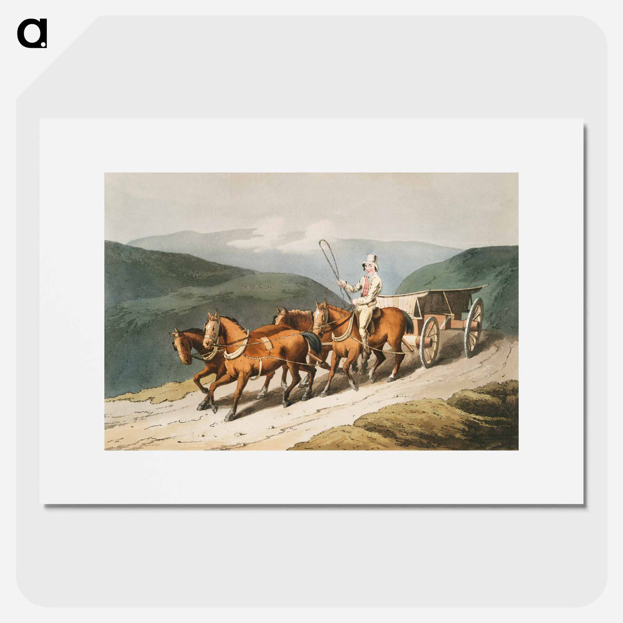 Illustration of the east riding or wolds waggon - 19世紀のヨークシャー Poster.