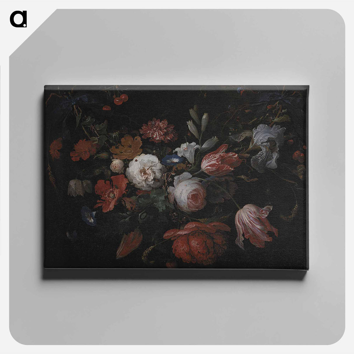 アートパネル-A Garland of Flowers - エイブラハム ミニョン Canvas.