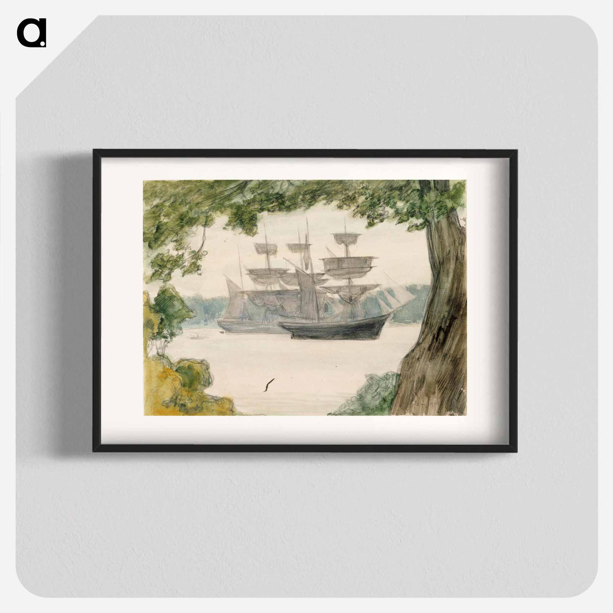 Sailing boats in landscape - アルバート エーデルフェルト Poster.