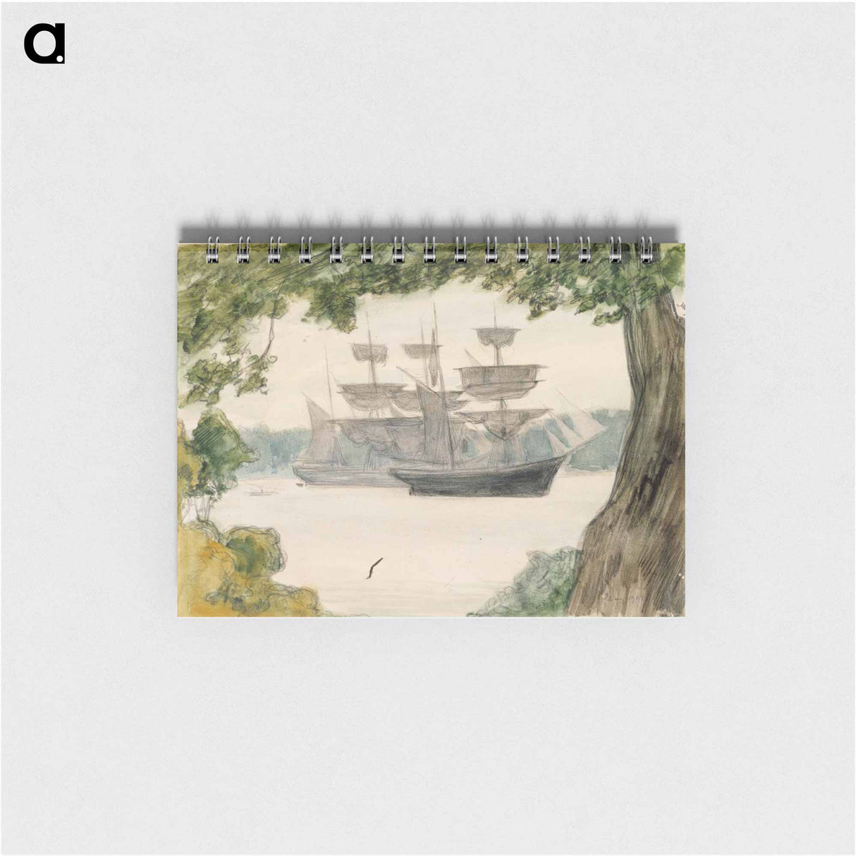 Sailing boats in landscape - アルバート エーデルフェルト Memo.