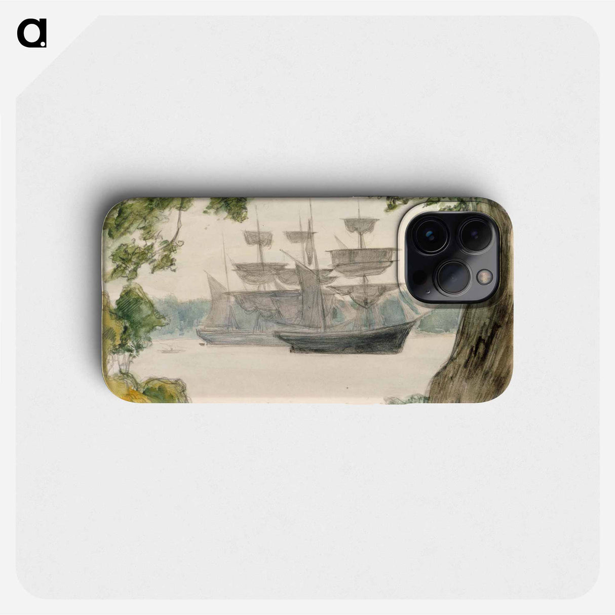 Sailing boats in landscape - アルバート エーデルフェルト Phone Case.